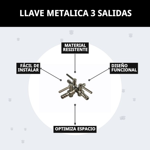Llave Metálica 3 Salidas para Mascotas - Calidad y Durabilidad