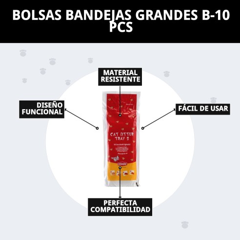 Bolsas Bandejas Grandes B-10 PCS para Higiene de Mascotas