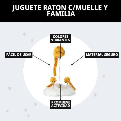 Juguete Ratón con Muelle para Diversión Familiar de Mascotas