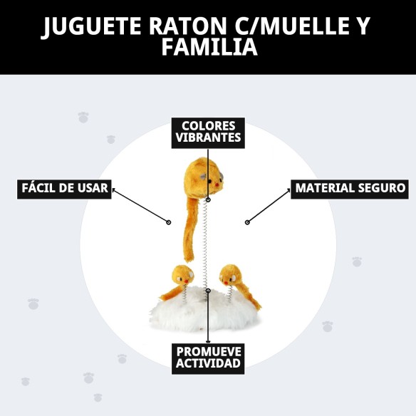 Juguete Ratón con Muelle para Diversión Familiar de Mascotas