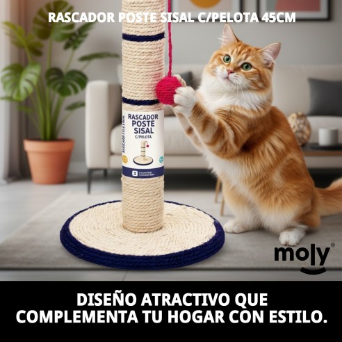 Rascador Poste Sisal con Pelota 45 cm para tu Mascota