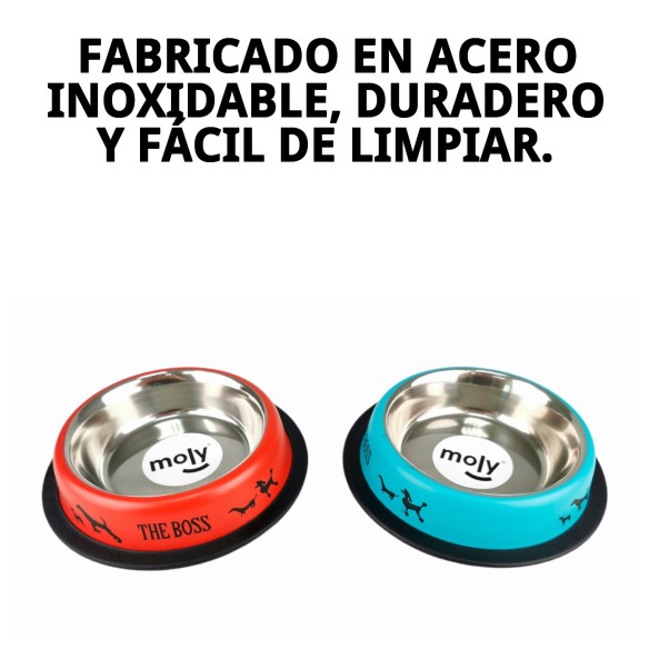 Comedero Antideslizante de Acero Inoxidable 16cm 0,55L