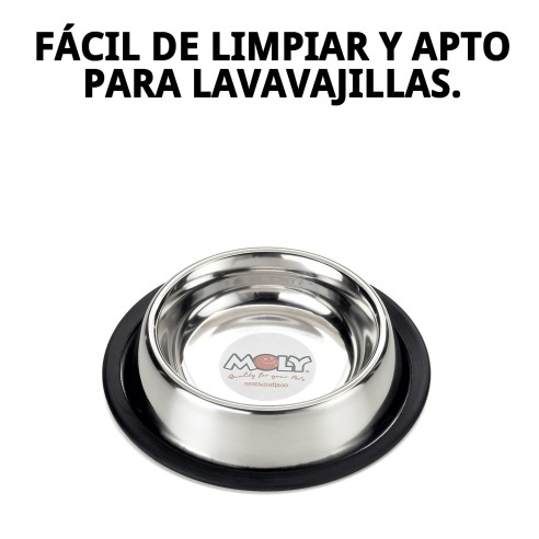 Comedero de Acero Inoxidable Antideslizante para Mascotas