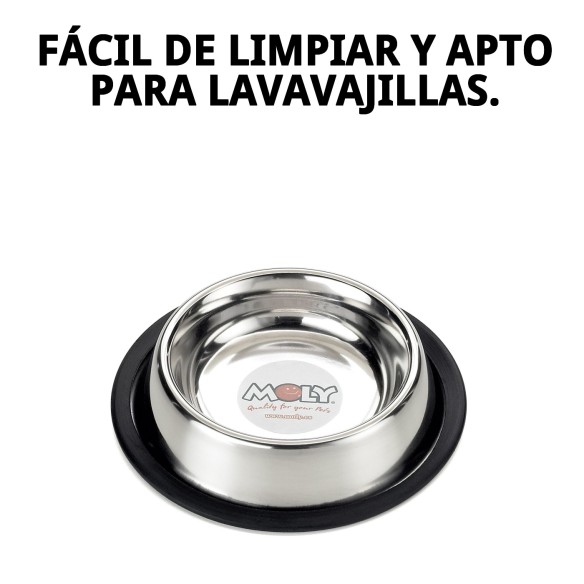 Comedero de Acero Inoxidable Antideslizante para Mascotas