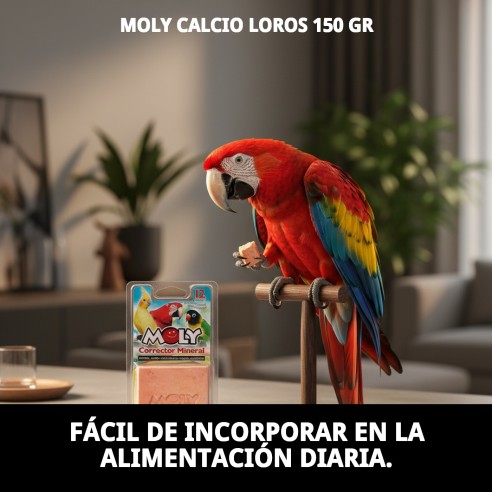 Moly Calcio para Loros 150g - Vitalidad y Salud Avícola