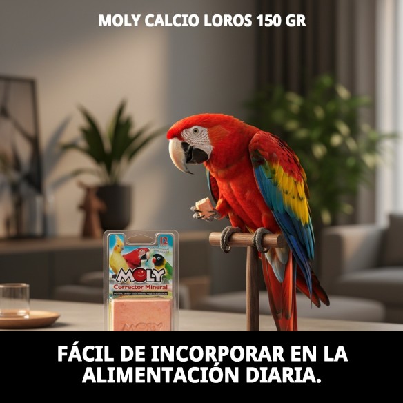 Moly Calcio para Loros 150g - Vitalidad y Salud Avícola