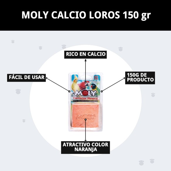 Moly Calcio para Loros 150g - Vitalidad y Salud Avícola