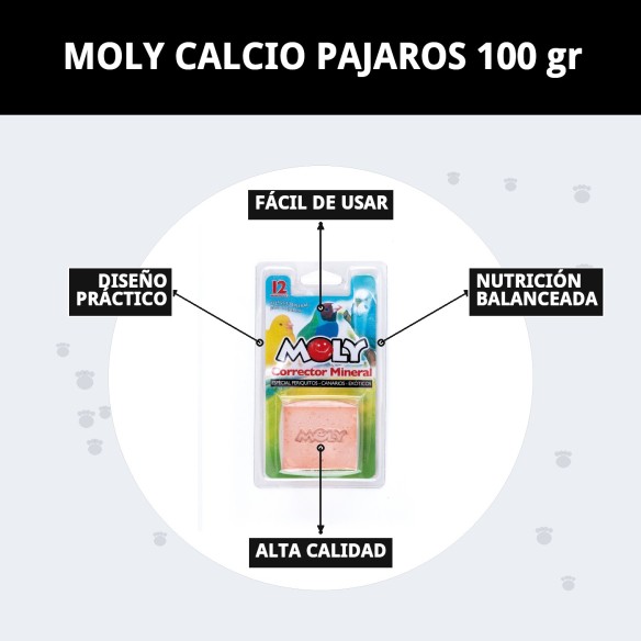 Moly Calcio para Pájaros 100g - Suplemento Mineral Ideal