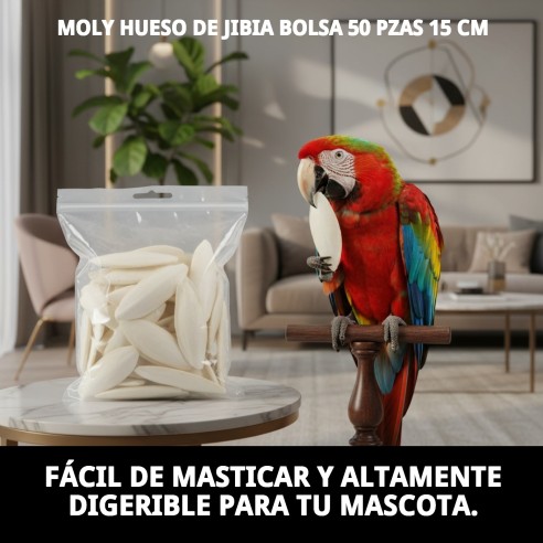 MOLY HUESO DE JIBIA 50 pzas - Snack ideal para tu mascota