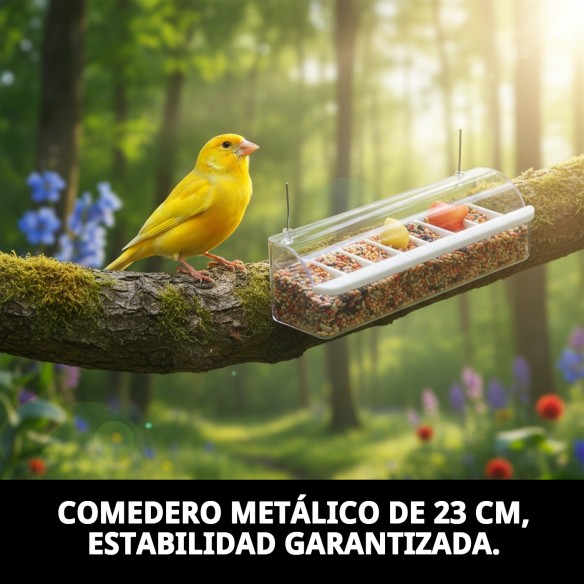 Comedero Int. 23cm con Gancho Metálico para Mascotas