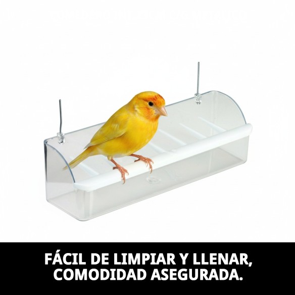 Comedero Int. 23cm con Gancho Metálico para Mascotas