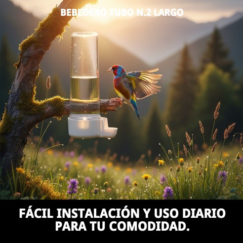 Bebedero Tubo N.2 Largo para Mascotas - Accesorios de Jaula