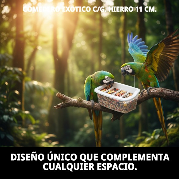 Comedero Exótico de Hierro 11 cm para Mascotas