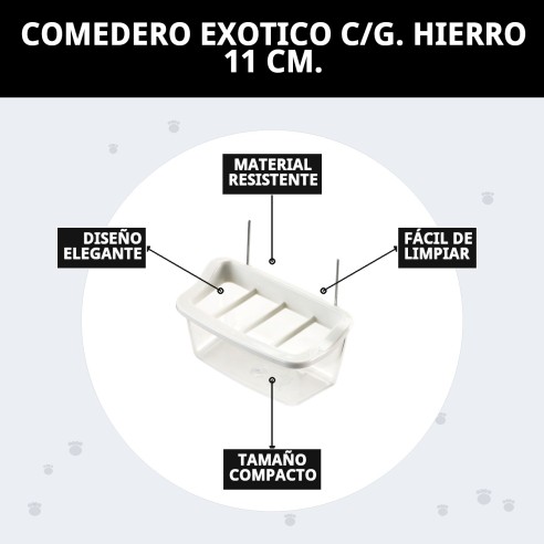 Comedero Exótico de Hierro 11 cm para Mascotas