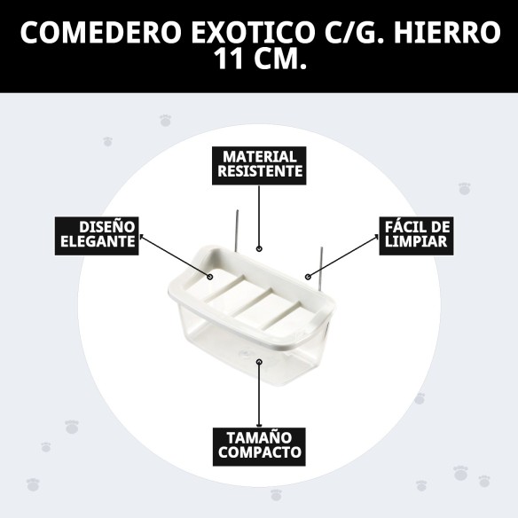 Comedero Exótico de Hierro 11 cm para Mascotas