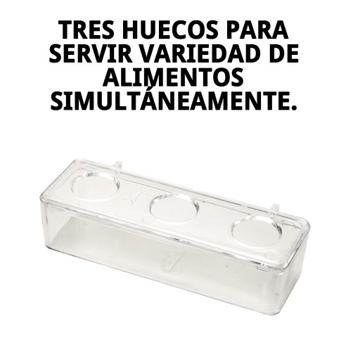 Comedero Profesional 3 Huecos 18 cm para Mascotas