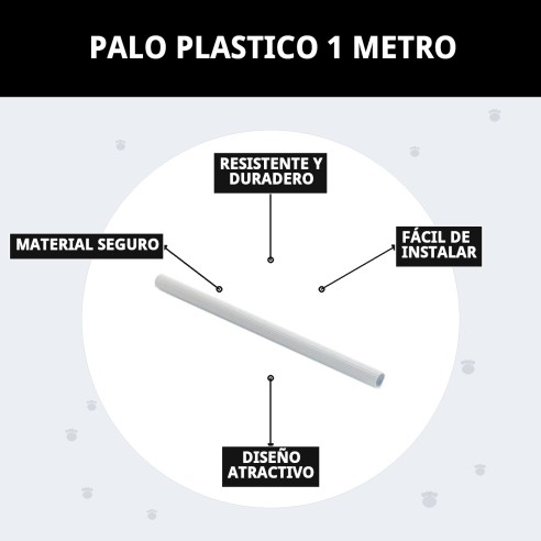 Palo Plástico de 1 Metro para Jaulas de Mascotas