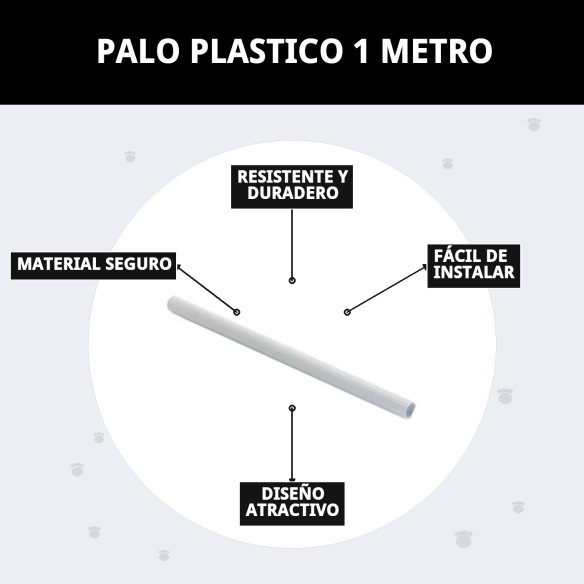 Palo Plástico de 1 Metro para Jaulas de Mascotas