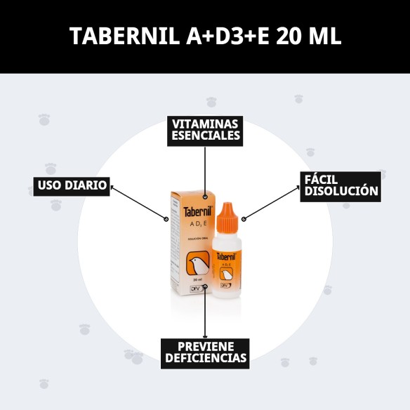 Tabernil A+D3+E 20ml para la salud de tus aves