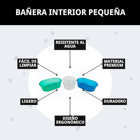 Bañera Interior Pequeña para Mascotas - Confort y Limpieza