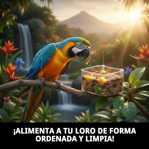 Comedero para Loro con Ganchos - Accesorios para Jaulas