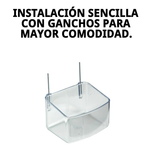 Comedero para Loro con Ganchos - Accesorios para Jaulas
