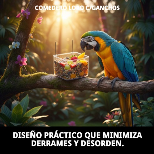 Comedero para Loro con Ganchos - Accesorios para Jaulas