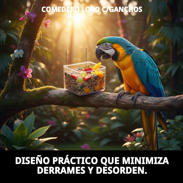 Comedero para Loro con Ganchos - Accesorios para Jaulas