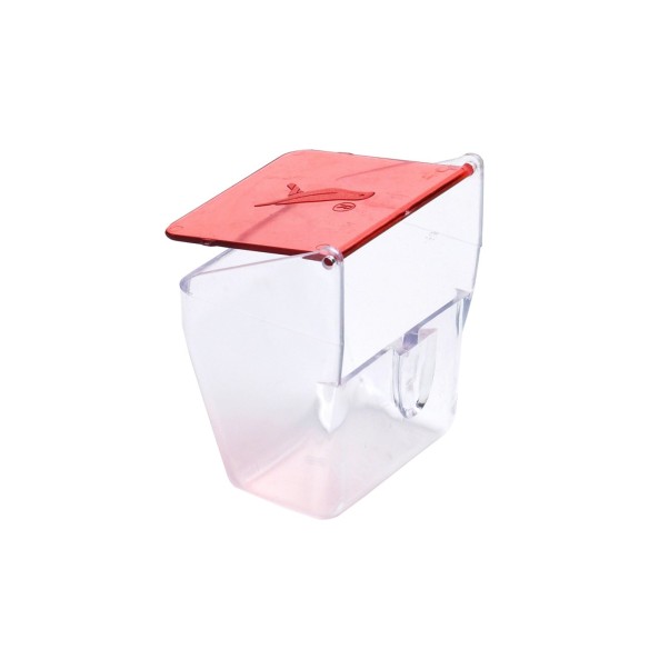 Comedero con tapa roja para jaulas - Ideal para tu mascota