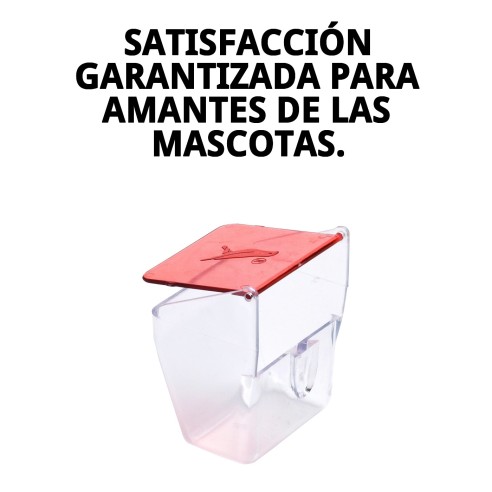 Comedero con tapa roja para jaulas - Ideal para tu mascota