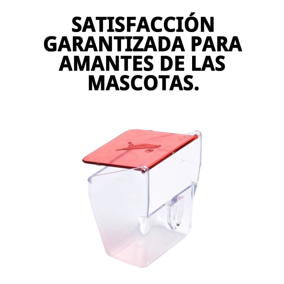 Comedero con tapa roja para jaulas - Ideal para tu mascota