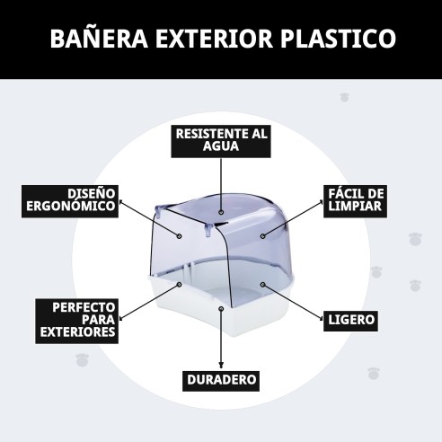 Bañera Exterior de Plástico para Mascotas - Comodidad y Estilo