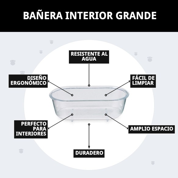 Bañera Interior Grande para Mascotas - Comodidad y Estilo