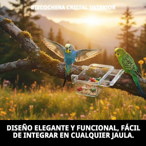 Bizcochera Cristal Interior para Accesorios de Jaulas