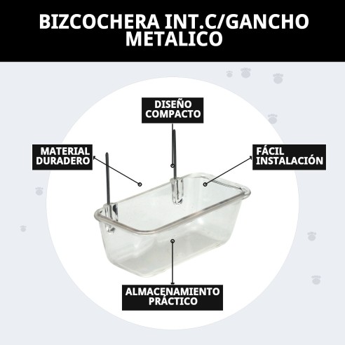 Bizcochera Int. con Gancho Metálico - Accesorios para Jaulas