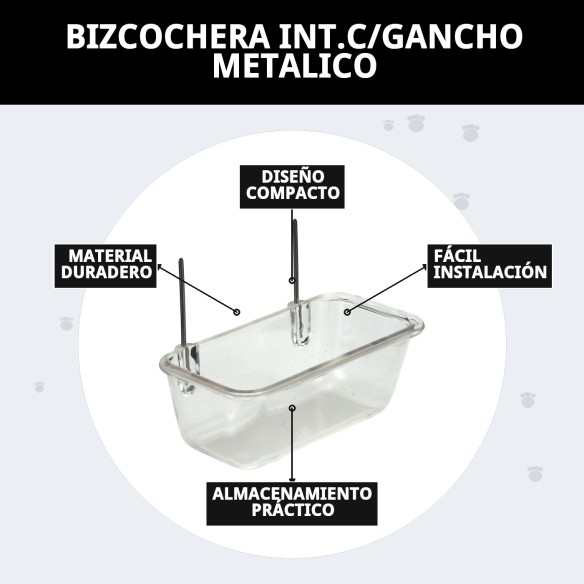 Bizcochera Int. con Gancho Metálico - Accesorios para Jaulas