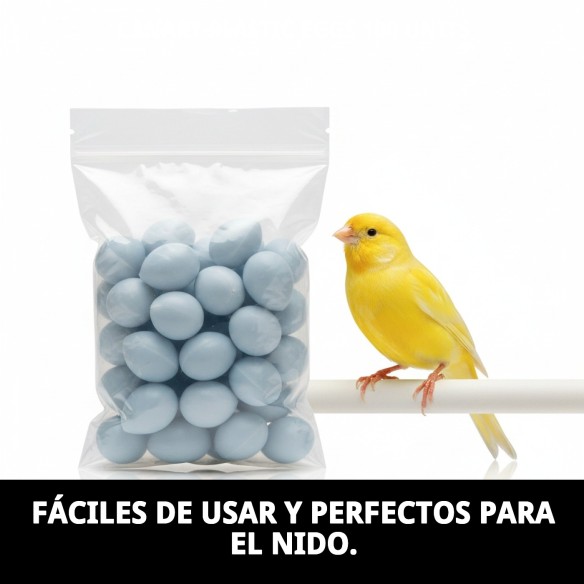 Huevos Plásticos para Canarios - Bolsa de 100 Unidades