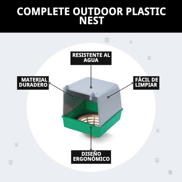 Nido Exterior Plástico Completo para Mascotas - Ideal y Resistente