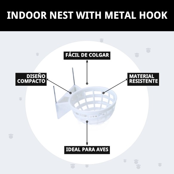 Nido Interior con Gancho Metálico para Mascotas