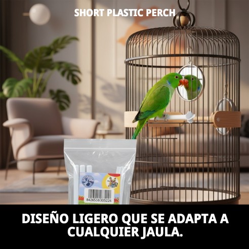 Palo Corto Plástico para Jaulas - Accesorios Esenciales