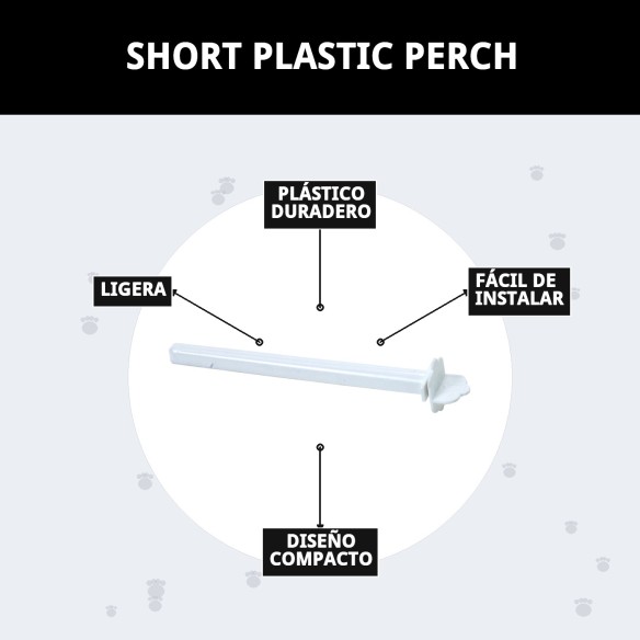 Palo Corto Plástico para Jaulas - Accesorios Esenciales