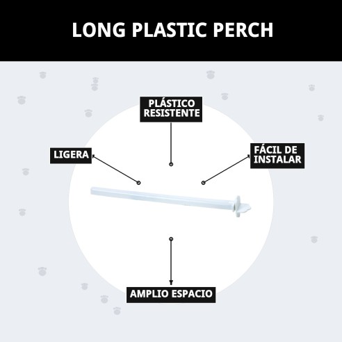Palo Largo Plástico para Jaulas - Complementos Esenciales