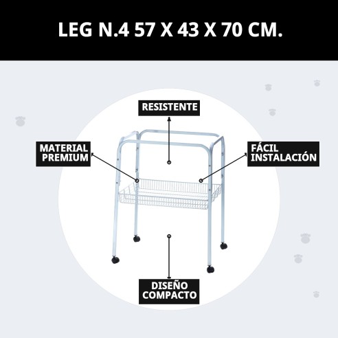 Jaula Desmontable Malawi con Pies - 57x43x70 cm