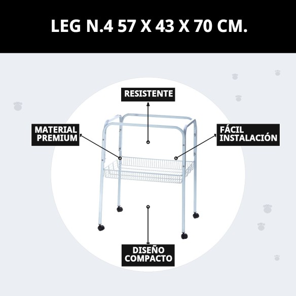 Jaula Desmontable Malawi con Pies - 57x43x70 cm
