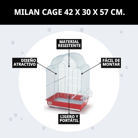 Jaula Milán 42x30x57 cm: Comodidad y Estilo para Mascotas
