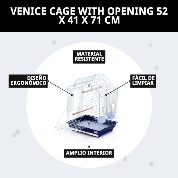 Jaula Venecia con Apertura - Ideal para Mascotas 52x41x71 cm