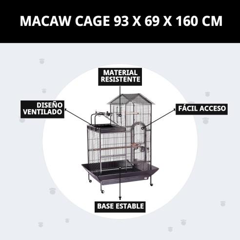 Jaula para Guacamayos 93x69x160 cm - Envío a Domicilio