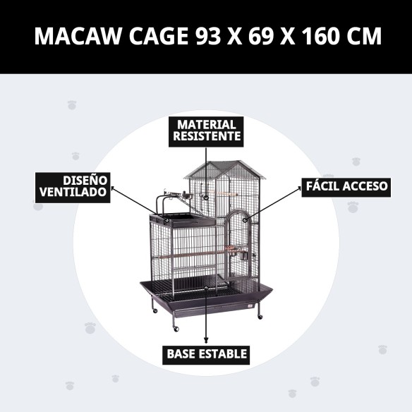 Jaula para Guacamayos 93x69x160 cm - Envío a Domicilio
