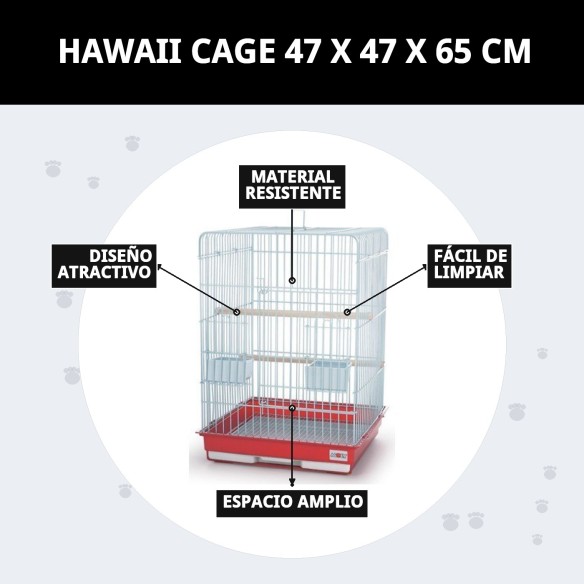 Jaula Hawaii 47x47x65 cm - Ideal para tu mascota