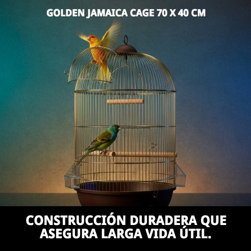 Jaula Jamaica Dorada 70x40 cm - Comodidad y Estilo para Mascotas
